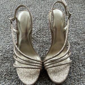 GUESS Women's Gold Strappy Sandals